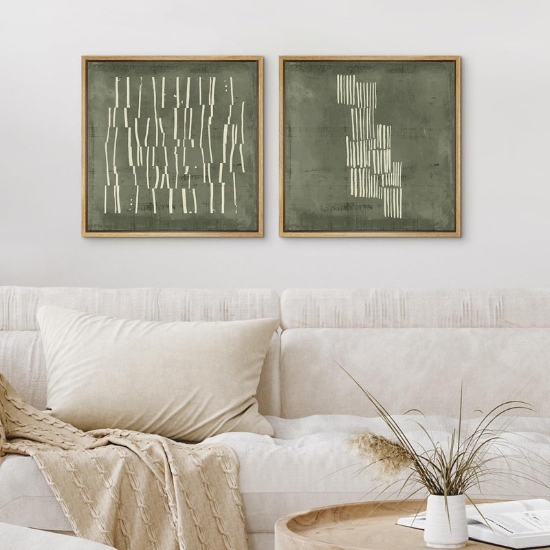 Lignes éclatées en vert et blanc, illustrations abstraites géométriques, art moderne, détente minimale / calme