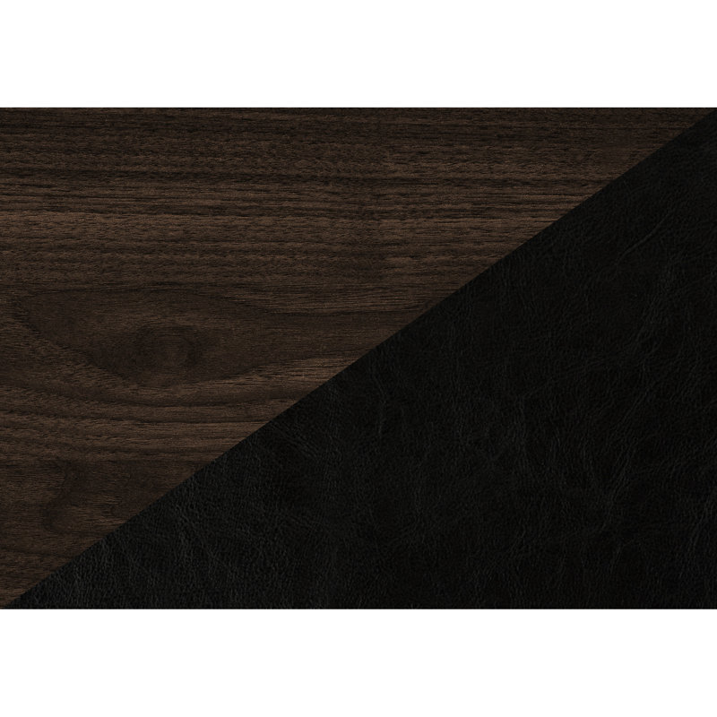 Counter Height Dining Chairs, Of 2, Dark Walnut And Brown Leather-like, For Elegant Room & Kitchen Chairs (2 ), Walnut, Leather-like Upholstery Warm