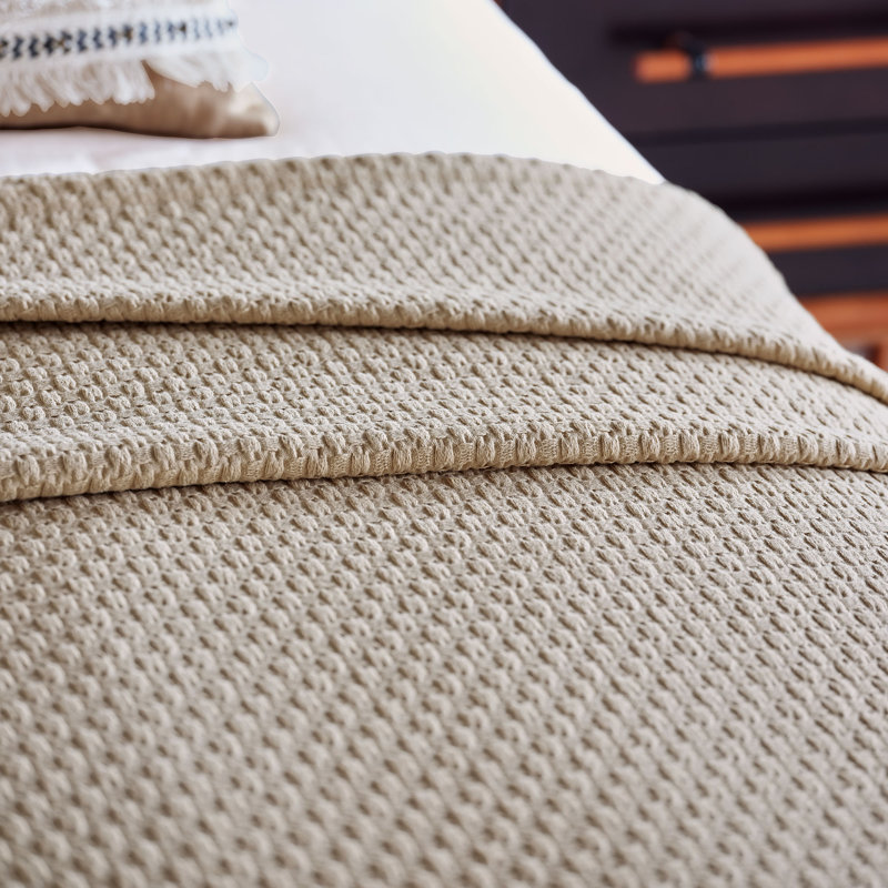 Akela Modern & Contemporary Cotton Coverlet, Super King Coverlet, Ivory