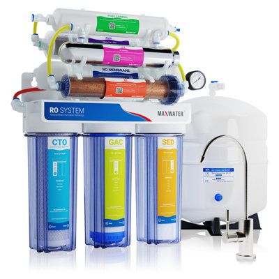 Premium Alkaline Reverse Osmosis System, 12-Stage, Brushed Nickle Faucet - pH+ Alkaline + UV 