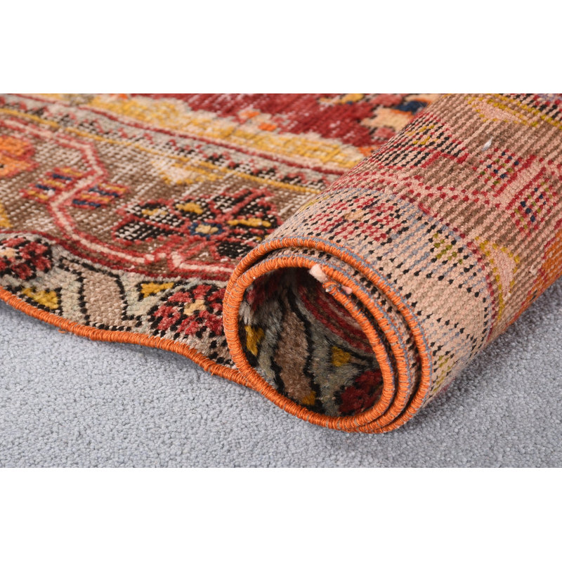 Tapis Oushak, tapis orientaux orange, tapis 4,2 x 6,2 pi, tapis rétro, tapis turc