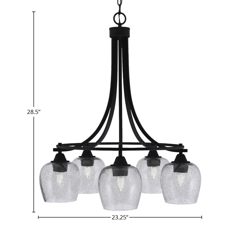 Paramount 5 Light Downlight Chandelier, Seedy Clear