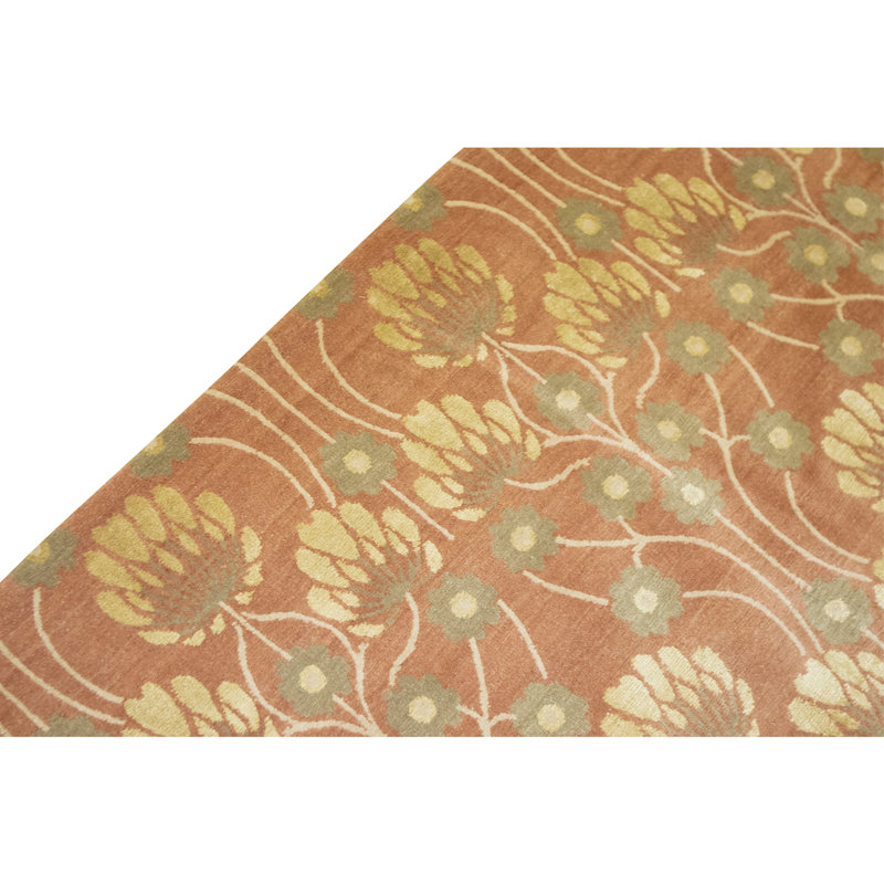 Tapis terre cuite noué à la main de haute qualité