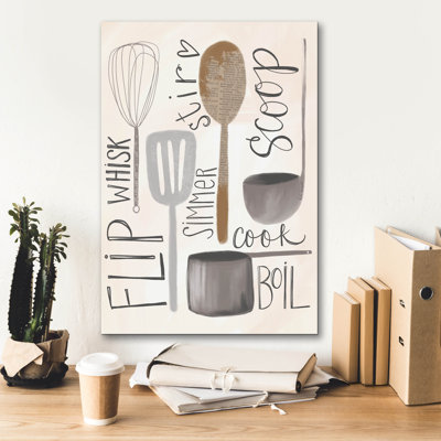  «Kitchen Words» par Katie Doucette, art mural sur toile, 18 po x 26 po