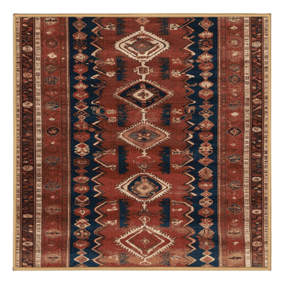 Machine Washable Persian Brown Area Rug