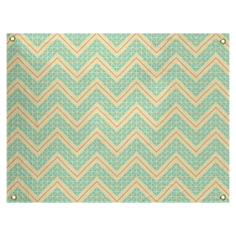 Tapisserie Stephenie, H 26 po x l 36 po, Vert / orange / jaune