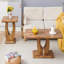 Ensemble de tables basses Modernes et minimalistes en bois MDF (carré et rectangulaire) de couleur bois, table basse en MDF, décalque texturé de couleur bois, table d'appoint.