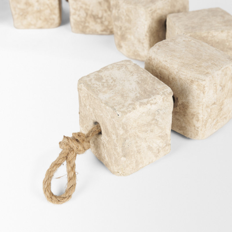 Beige Paper Mache Cube Garland