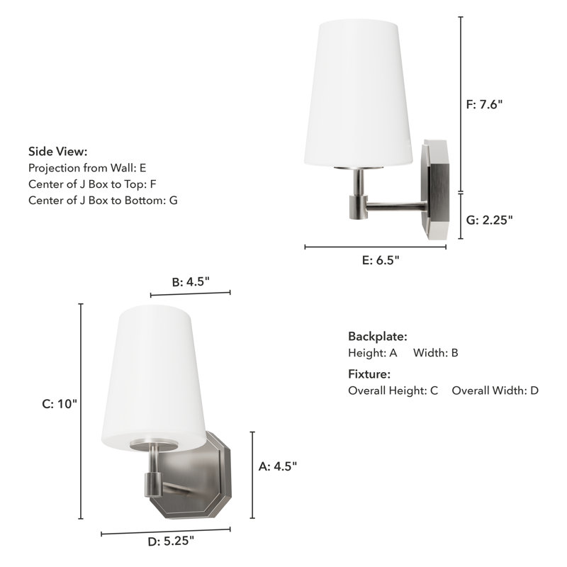 Aluminum Armed Sconce, Brushed Nickel