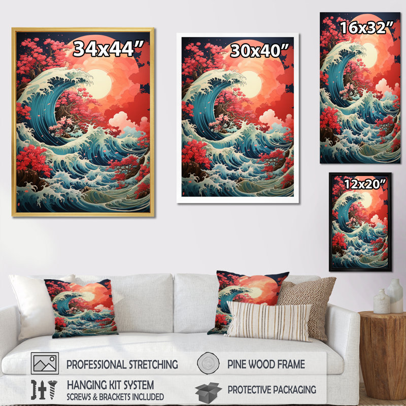 «Dramatic Ocean Waves IV», reproduction sur toile, Toile tendue, H 32 po x l 24 po x P 1 po