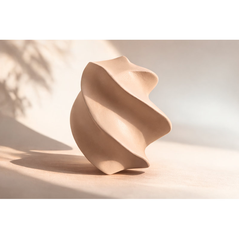 Kairo Wave-Ridge Aluminium Decorative Object – Japandi Sculptural Accent