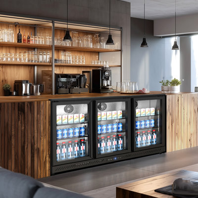 11.4 Cu. Ft Beverage Refrigerator Commercial Built-In Bar Cooler With 3 Doors In Black