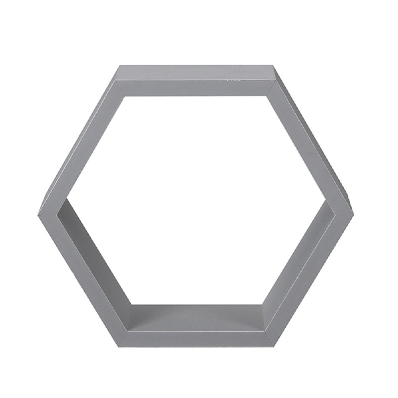 Barayon Hexagon Floating Shelf, Grey