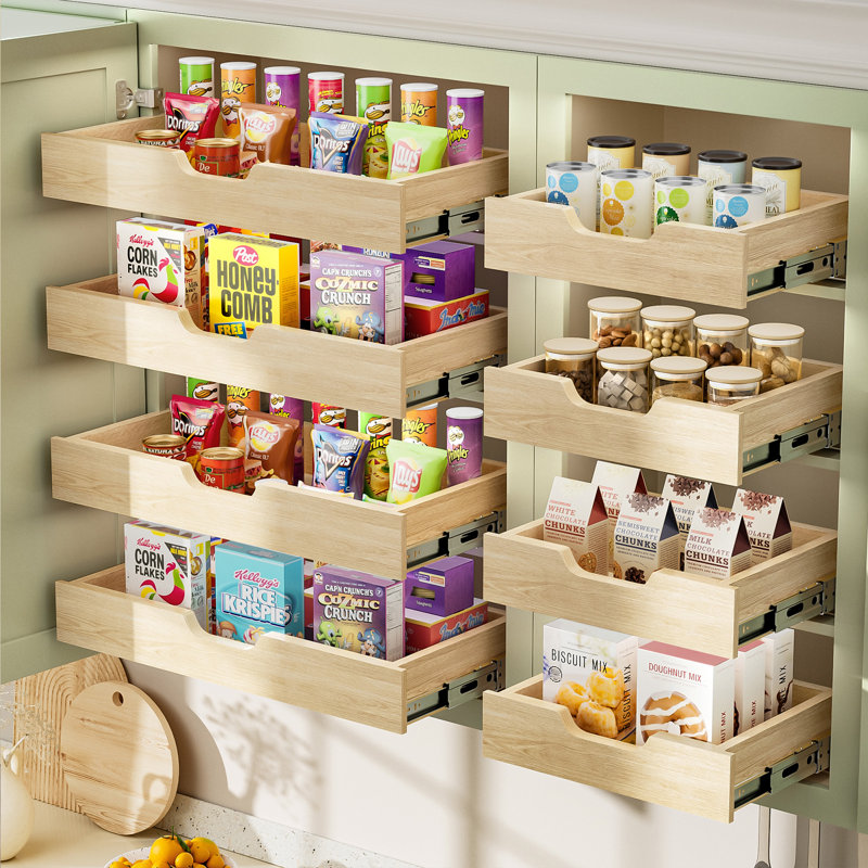 Wood Pull Out Drawer, 3.15" H x 19.50" W x 10.30" D