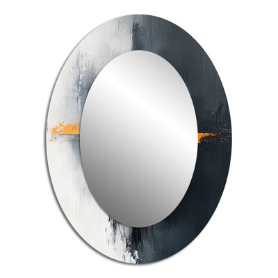 Black And Gold Converge Dream II - Gold Modern Oval Wall Mirror