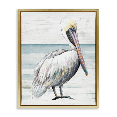 Rustic Pelican on Shoreline