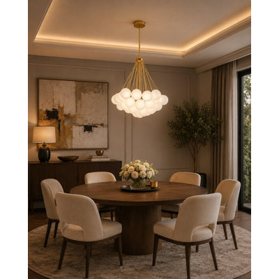 Transitional 3 Light Gold With Frosted Glass Chandelier