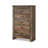 Zoey Tall Dresser Chest, 5 Storage Drawers, Rustic Brown Plank Details