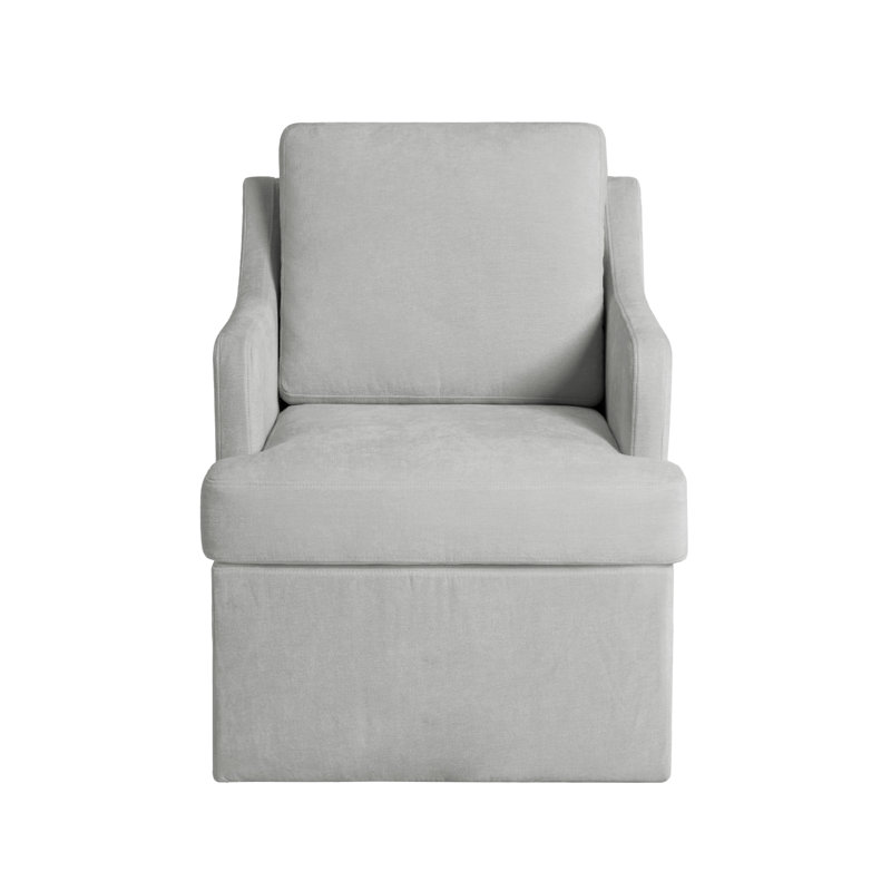 Chaise de salle à manger rembourrée en chenille avec dossier et accoudoirs incurvés (lot de 6), 6, Light Gray