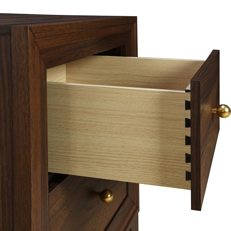 2-drawer Nightstand Bedside Table Walnut