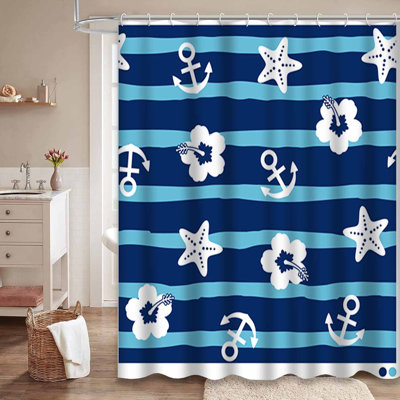 Rideau de douche imperméable à l'eau avec 12 crochets