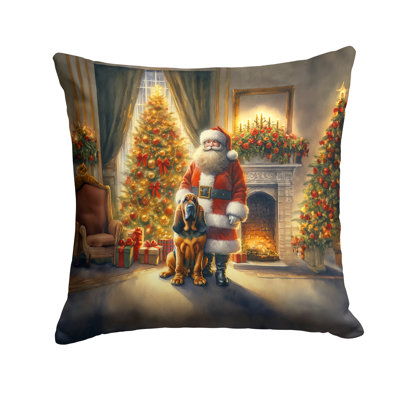 Coussin Bloodhound and Santa Claus