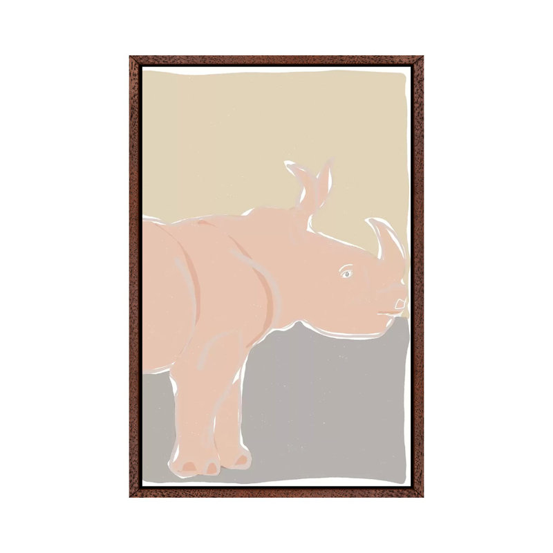 Pastel Zoo I by Rob Delamater - Floater Frame Gallery-Wrapped Canvas Giclée on Canvas, 152.4 cm H x 101.6 cm W, Brown