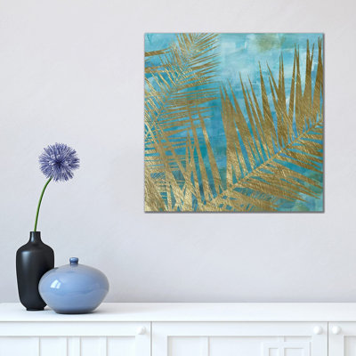 Golden Palm I 1 Piece Wrapped Canvas Wall Art