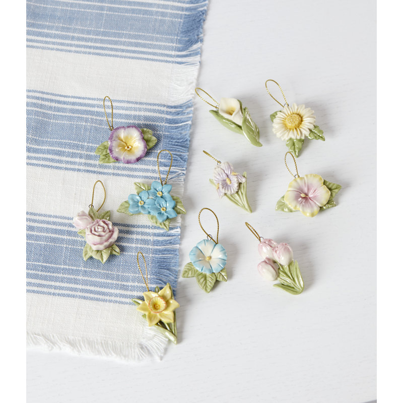 Celebrate Flowers 10-Piece Ornament Set