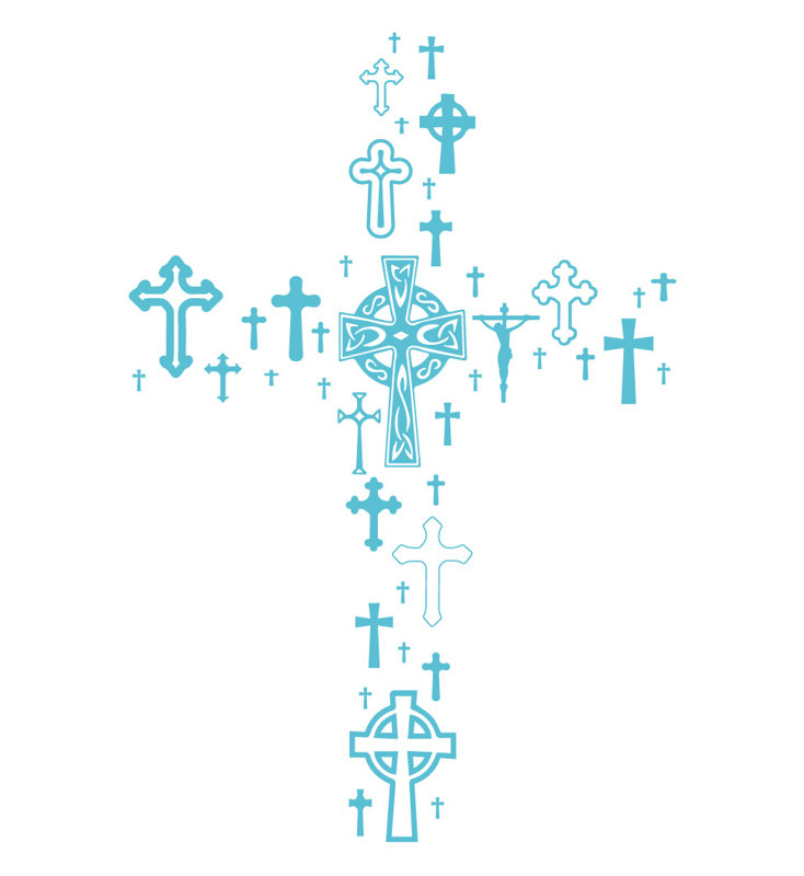 Décalcomanie murale cross collection, Bleu geyser, H 24 po x l 16 po x P 0,01 po