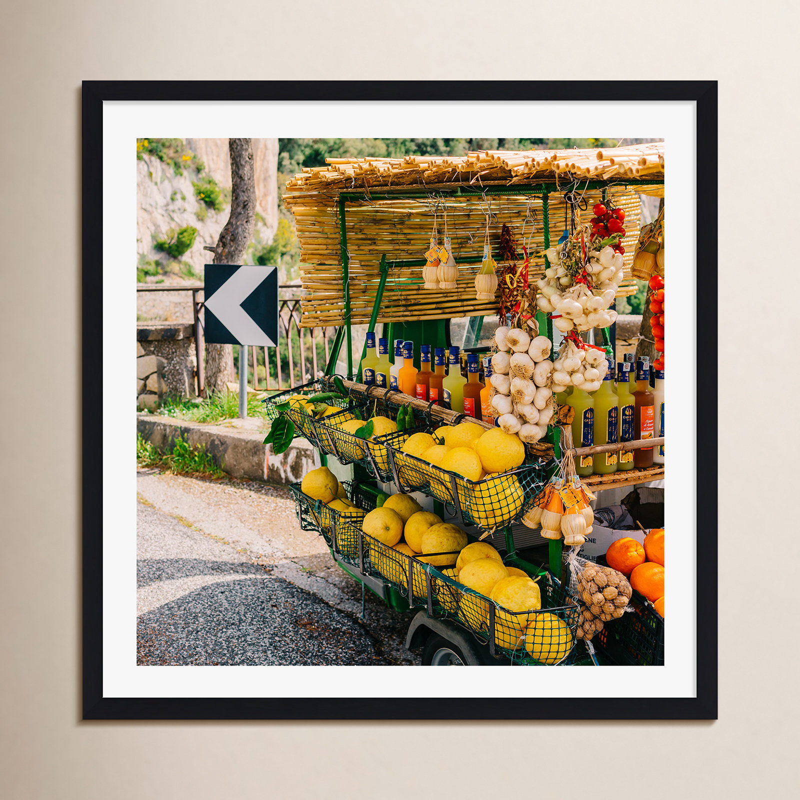 Inali "Amalfi Coast Drive XV" Print, Black Floater Framed, No, 12" H x 12" W x 2" D