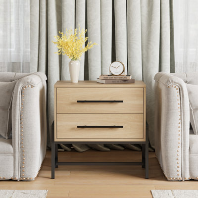 48cm W Solid Wood Bedside Table