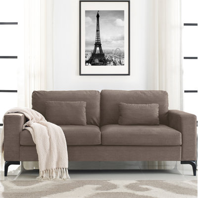 Tommy Hilfiger Austin Upholstered Sofa, Contemporary Square Arms Living Room Couch for Small Space by Tommy Hilfiger