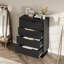 Rangement vertical élégant noir - armoire autoportante à 4 tiroirs de 41,7 po de hauteur pour le couloir, le vestibule ou le rangement du salon