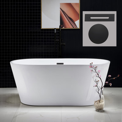 59'' x 29.5'' Freestanding Soaking Acrylic Bathtub