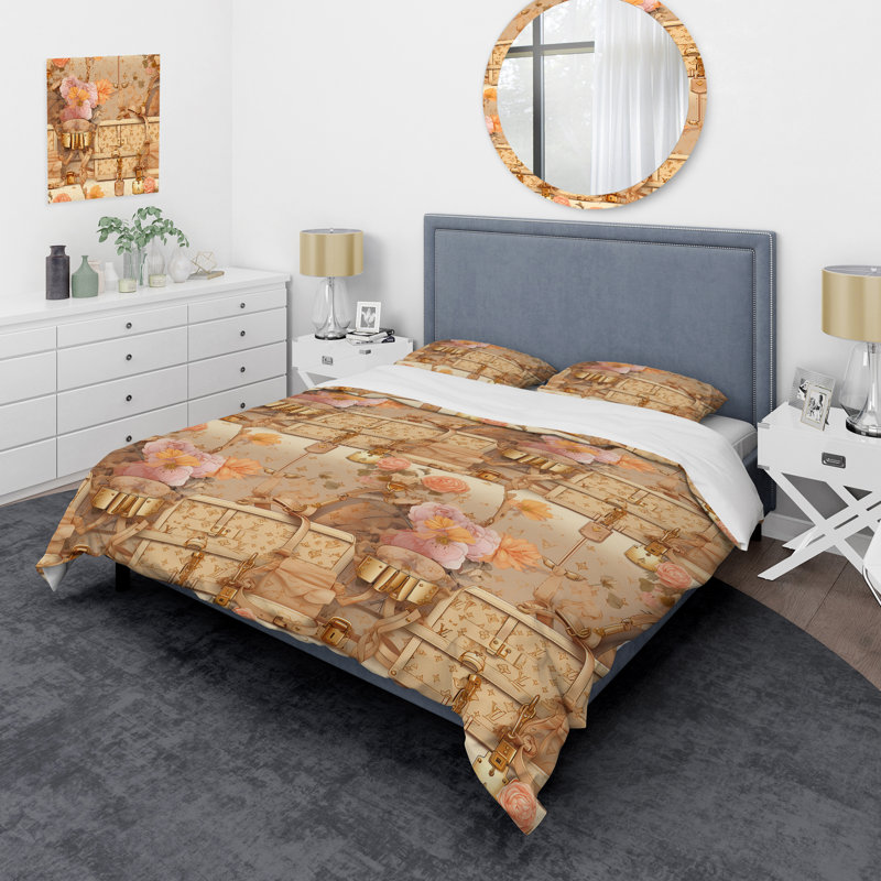 Ensemble de housse de couette Gold, Housse de couette pour très grand lit et 2 très