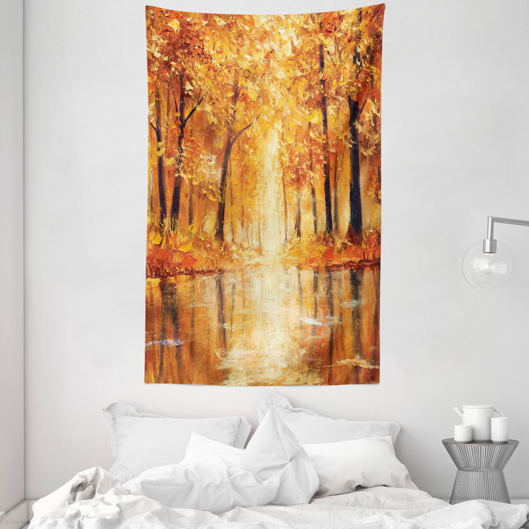 Wandbild Waldsee HerbstbÃ¤ume