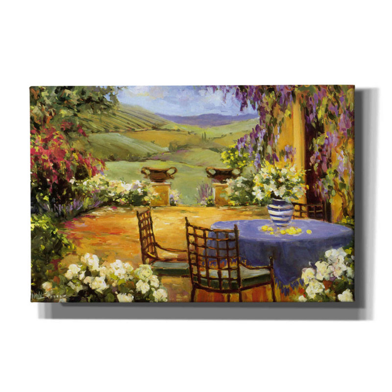 «Countryside Terrace» par Allayn Stevens, art mural sur toile, H 12 po x l 18 po x P 0,75 po
