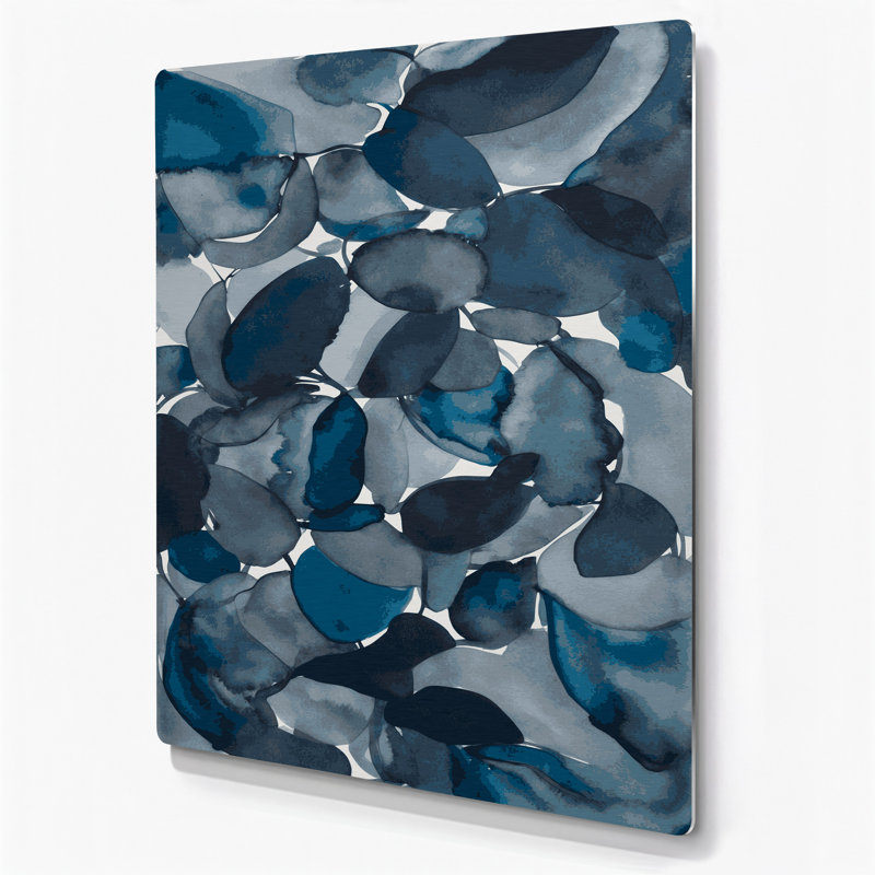 Aquarelle abstraite, art mural en métal gris 14, H 24 po x l 36 po