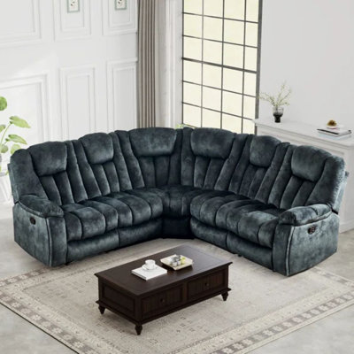 Canapé modulaire inclinable manuel en microfibre 5 pièces Dartee