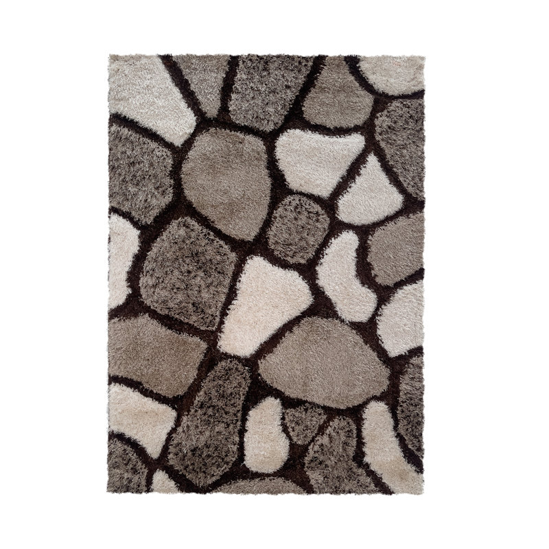 Hugoton Geometric Shag Area Rug, Rectangle 60 x 110cm