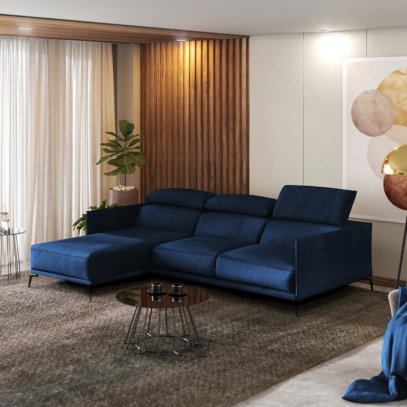 Beaman 4 Seater Corner Sofa , Left Hand Facing, Light Grey