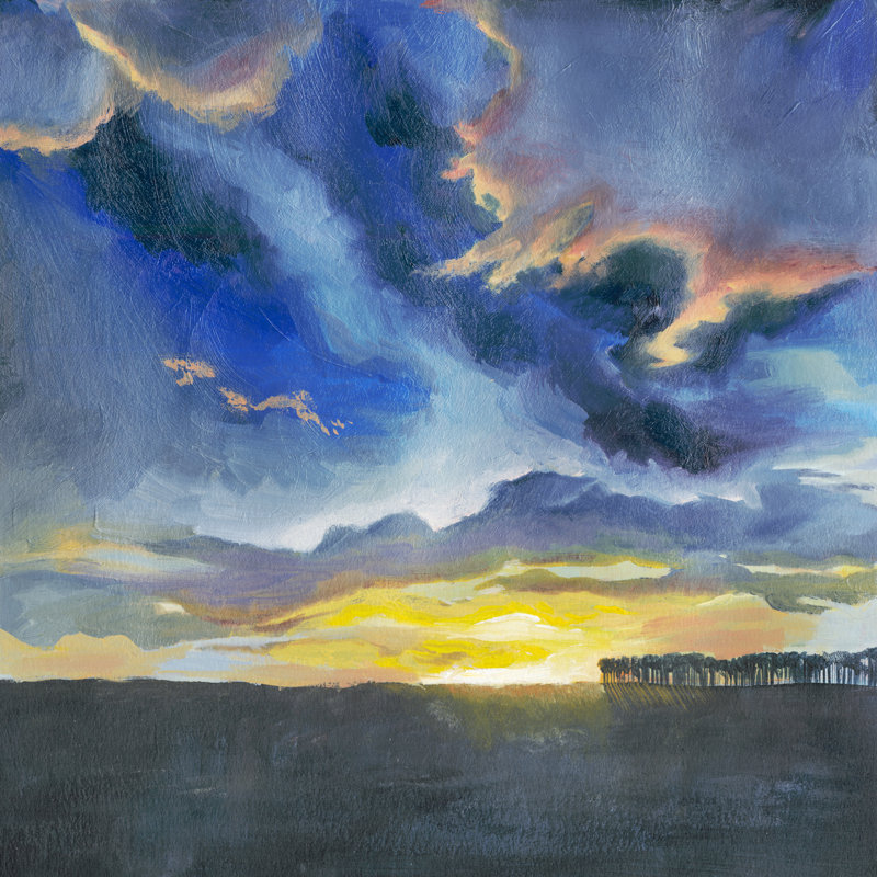 Coucher de soleil éclatant I, H 20 po x l 20 po x P 1,25 po