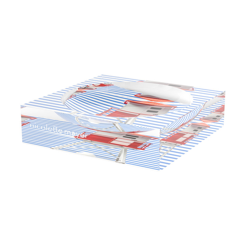 Square Striped Decorative Tray, 8"W x 8"D x 2"H