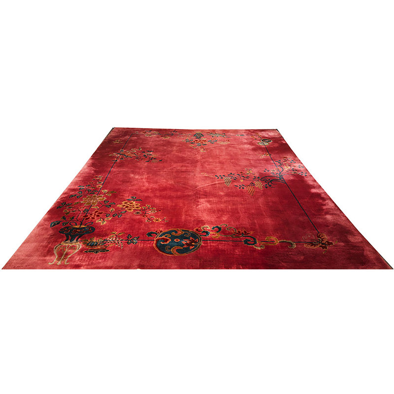 Tapis fuchsia antique en laine taille mauve antique chinois