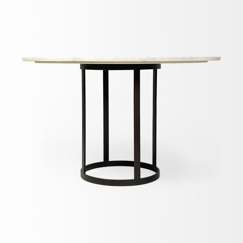 Table de salle à manger Wainwright, Noir, 48 po x 48 po, Hauteur standard (hauteur de 30 po)