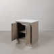 Kamila 30" Carrara White Marble Countertop Bath Vanity in Grey Oak with Mirror