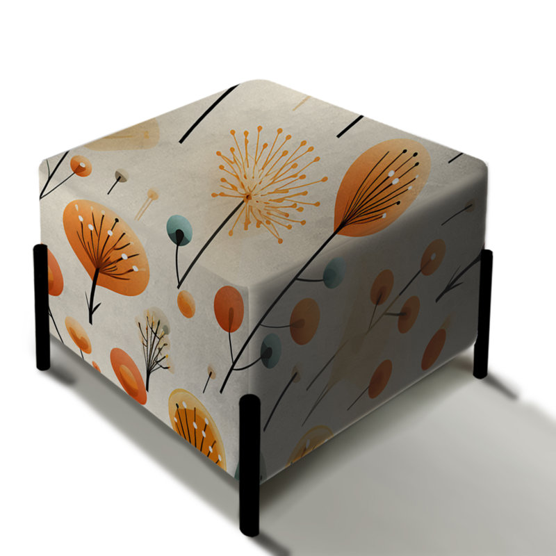 Scandinavian Midcentury Delight - Repose-pieds carré Mid-Century