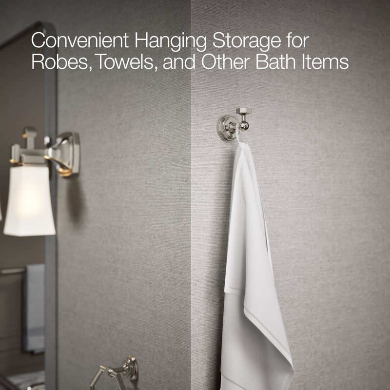 Pinstripe® Wall Mounted Robe Hook, Vibrant Polished Nickel