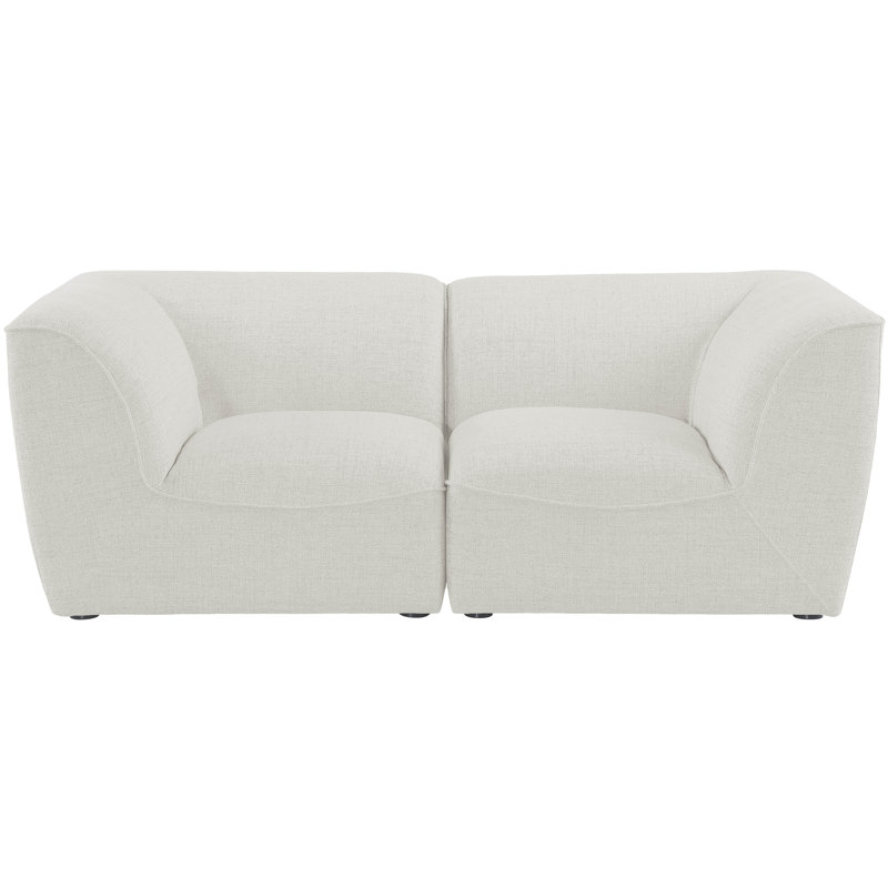 Canapé modulaire en lin durable, Tissu crème texturé en lin